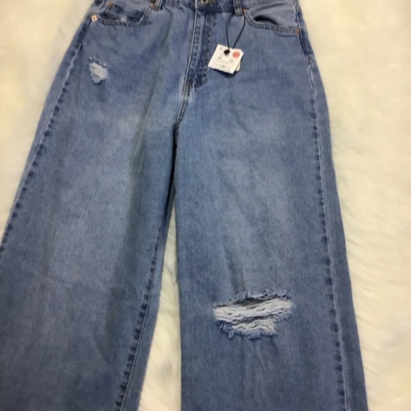 LEFTIES Denim Collection High Rise Wide Leg Full Length 100% Cotton Jeans NWT - Picture 14 of 16